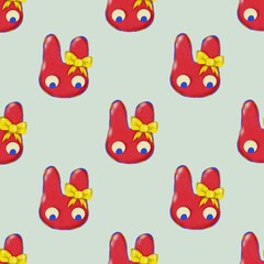 seamless pattern with funny rabbits