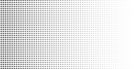 Halftone gradient. Dotted gradient, smooth dots spraying and halftones dot background seamless horizontal geometric pattern vector template set. modern