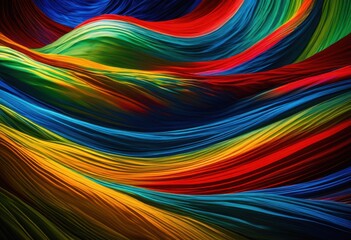 Naklejka premium captivating display vibrant flowing patterns captured through lens abstract, fluid, motion, color, design, texture, light, wave, visual, symmetry, hue