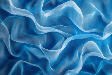 Obraz premium Abstract Blue Silk Fabric Drapes: A Textured Background