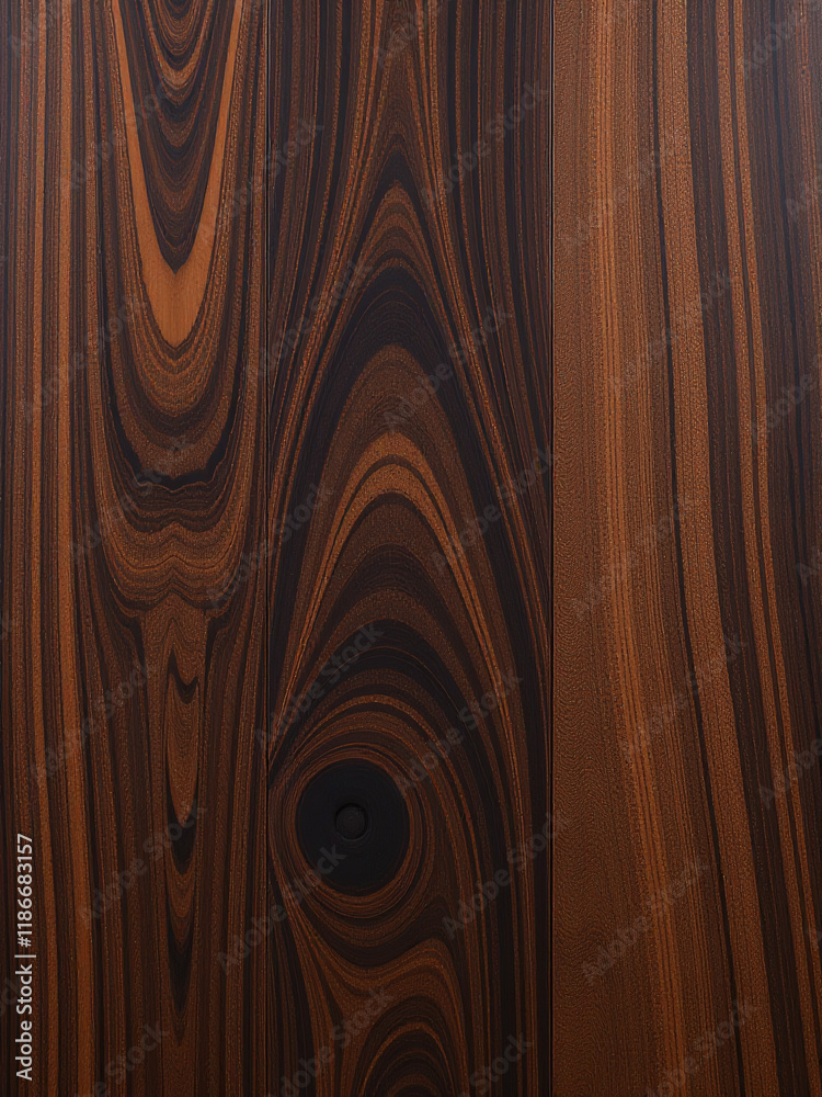 Poster exotic brown wenge wood veneer has a distinctive texture with a rich, dark appearance and intricate 
