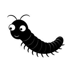 Millipede cartoon vector silhouette