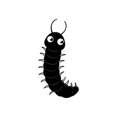 Millipede cartoon vector silhouette