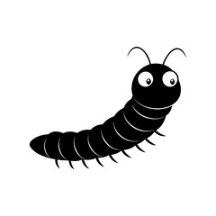 Millipede cartoon vector silhouette