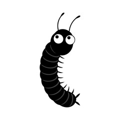 Millipede cartoon vector silhouette