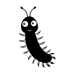 Millipede cartoon vector silhouette