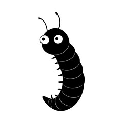 Millipede cartoon vector silhouette