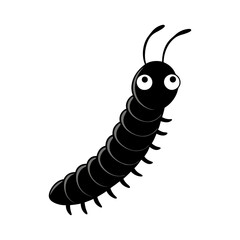 Millipede cartoon vector silhouette