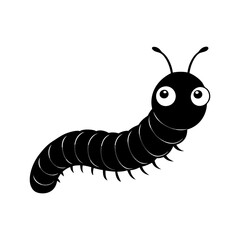 Millipede cartoon vector silhouette