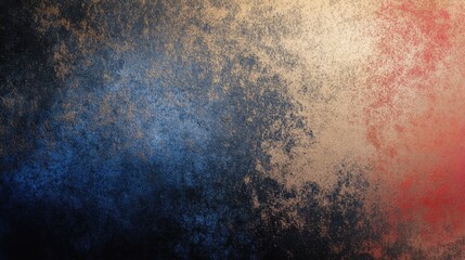 Colorful textured background with blue, red, and gold hues creating an abstract artistic impression of movement and depth in a contemporary design