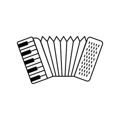 Accordion glyph icon with white background vector stock illustration