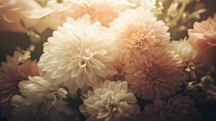 Fototapeta premium Vintage Floral Arrangement in Soft Pastel Colors for Nostalgic Appeal