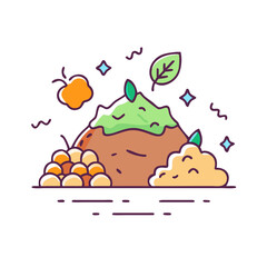 compost pile vector icon, earth day vector illustration - simple illustration of compost pile perfect for logos, and earth day-themed designs.