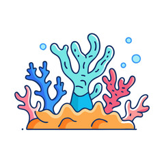 coral reef vector icon, earth day vector illustration - simple illustration of coral reef perfect for logos, and earth day-themed designs.