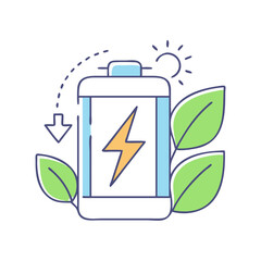 ecological battery vector icon, earth day vector illustration - simple illustration of ecological battery perfect for logos, and earth day-themed designs.
