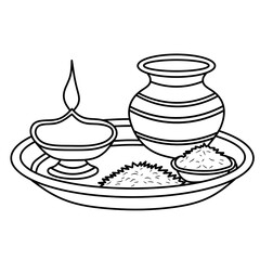 simple line art design for puja tools