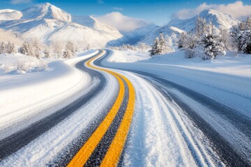 A road trip scene on Highway 12, known as the All-American Road, winding through Utah scenic landscapes