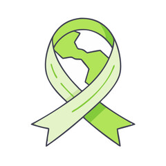 environmental awareness ribbon vector icon, earth day vector illustration - simple illustration of environmental awareness ribbon perfect for logos, and earth day-themed designs.