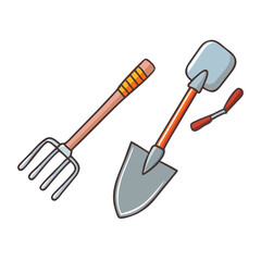 gardening tools vector icon, earth day vector illustration - simple illustration of gardening tools perfect for logos, and earth day-themed designs.