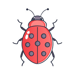 ladybug vector icon, earth day vector illustration - simple illustration of ladybug perfect for logos, and earth day-themed designs.