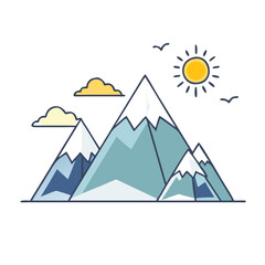 mountains vector icon, earth day vector illustration - simple illustration of mountains perfect for logos, and earth day-themed designs.