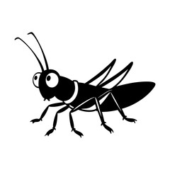 Grasshopper cartoon vector silhouette