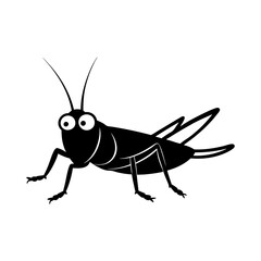 Grasshopper cartoon vector silhouette