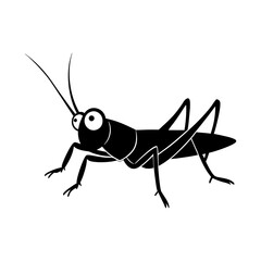 Grasshopper cartoon vector silhouette