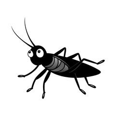 Grasshopper cartoon vector silhouette