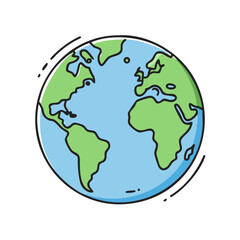 planet earth vector icon, earth day vector illustration - simple illustration of planet earth perfect for logos, and earth day-themed designs.