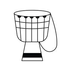 Djembe glyph icon with white background vector stock illustration