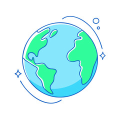 planet earth vector icon, earth day vector illustration - simple illustration of planet earth perfect for logos, and earth day-themed designs.