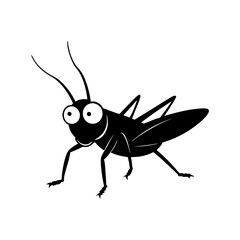 Grasshopper cartoon vector silhouette