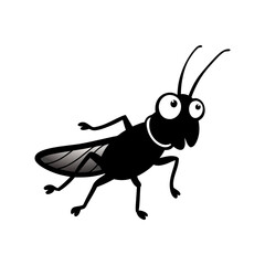 Grasshopper cartoon vector silhouette