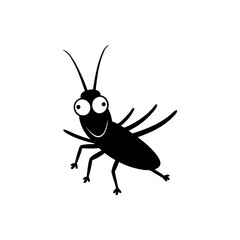 Grasshopper cartoon vector silhouette