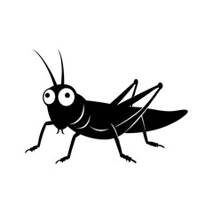 Grasshopper cartoon vector silhouette