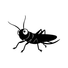Grasshopper cartoon vector silhouette