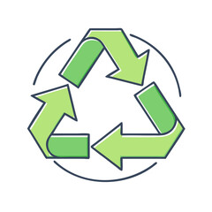 Obraz premium recycling symbol vector icon, earth day vector illustration - simple illustration of recycling symbol perfect for logos, and earth day-themed designs.