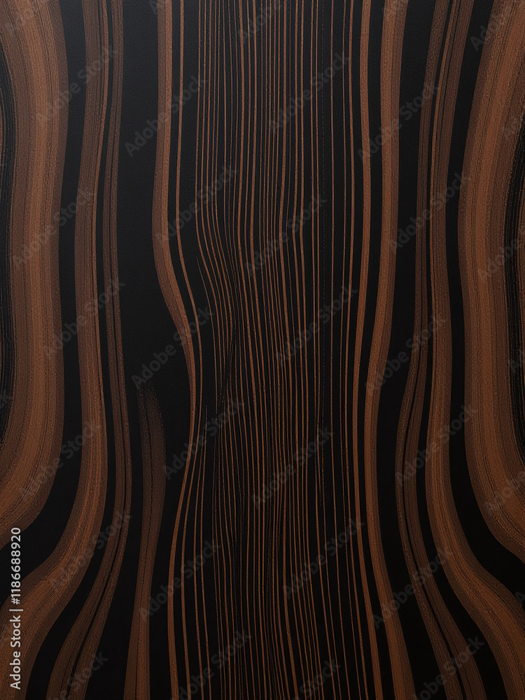 Poster Ebony Makassar Wood Veneer Features A Unique Texture With Distinctive Black And Brown Patterns Resembling Exotic Hardwood Grain. 00002