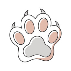 wildlife animal paw vector icon, earth day vector illustration - simple illustration of wildlife animal paw perfect for logos, and earth day-themed designs.