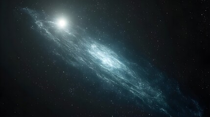Fototapeta premium Bright Galaxy with Swirling Nebulae and Shining Stars in Space