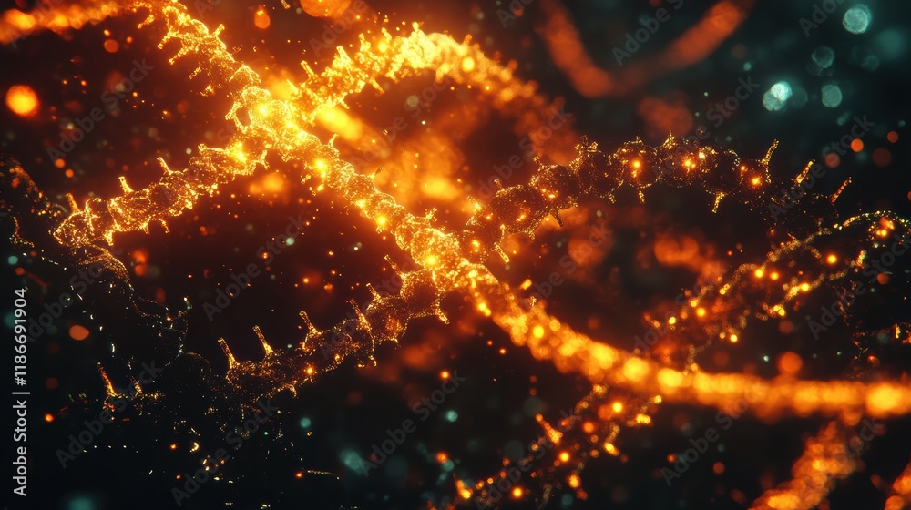 Leinwandbilder detailed 3d visualization of a virus structure highlighting capsid and rna strands with glowing mole