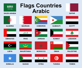 arab flags illustration vector.Eps 10