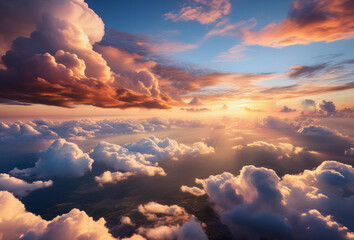 sunset over the clouds