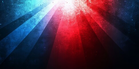 Vibrant light rays in shades of red and blue create a dynamic atmosphere suitable for various events