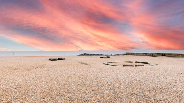 Folkestone beach, in England on winter