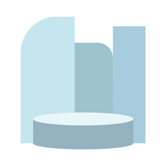 Background vector illustration podium and minimal wall scene, podium minimal abstract background. Abstract shape blue pastel. Stage product on podium modern platform.