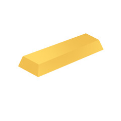 Gold bar isolated on transparent background, png image 