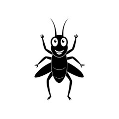 Cricket cartoon vector silhouette