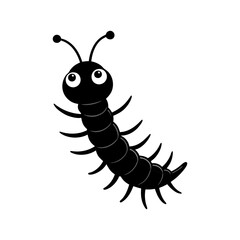 Centipede cartoon vector silhouette